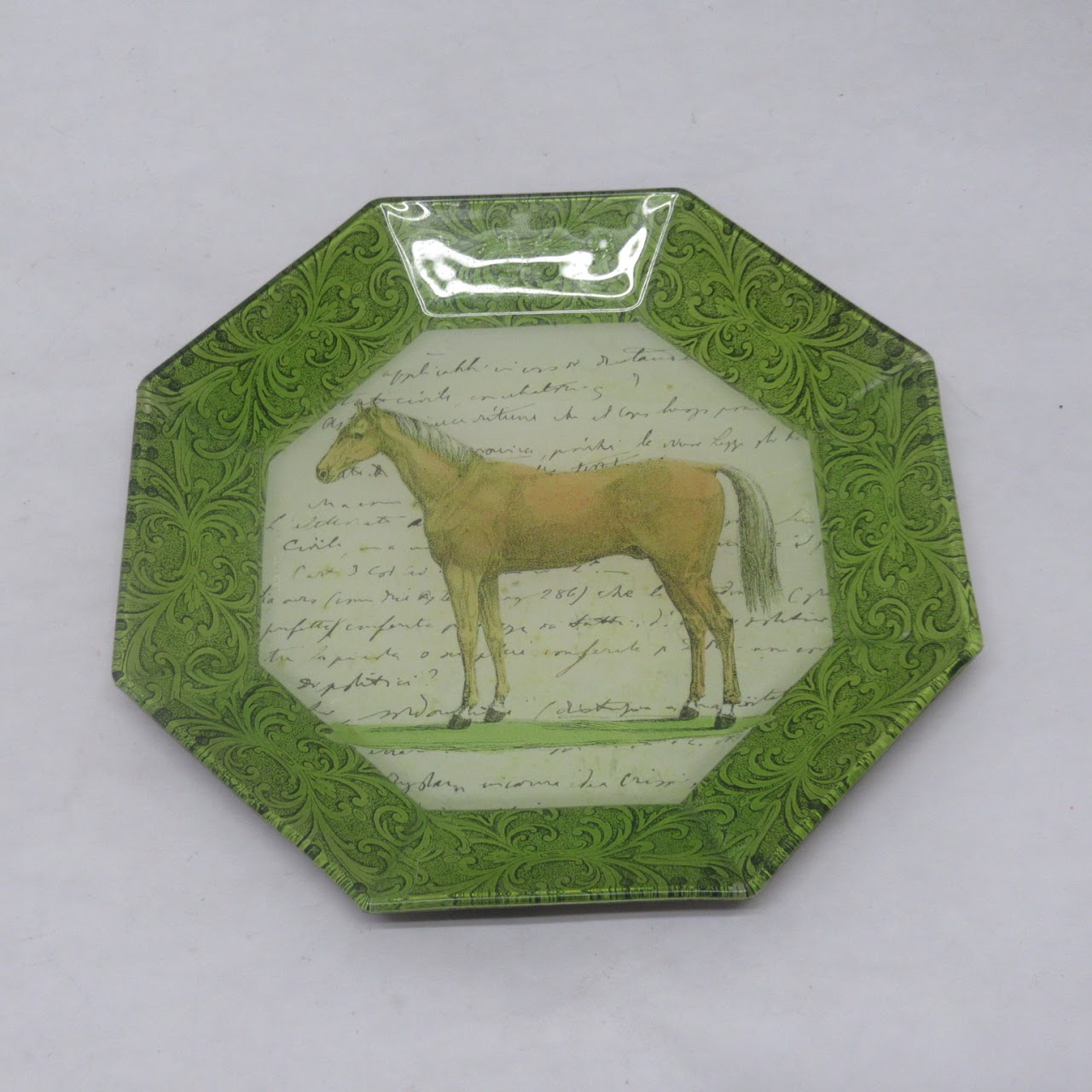 John Derian Signed Decoupage Equine Plate Lot