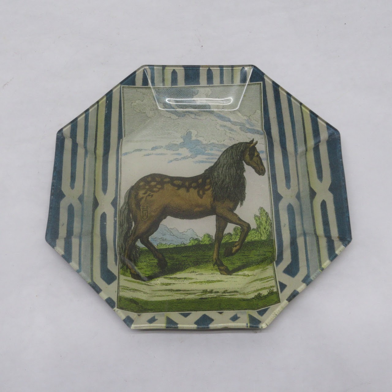 John Derian Signed Decoupage Equine Plate Lot