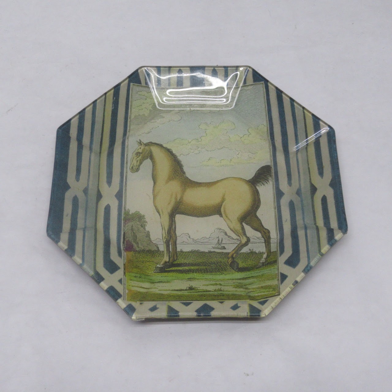 John Derian Signed Decoupage Equine Plate Lot