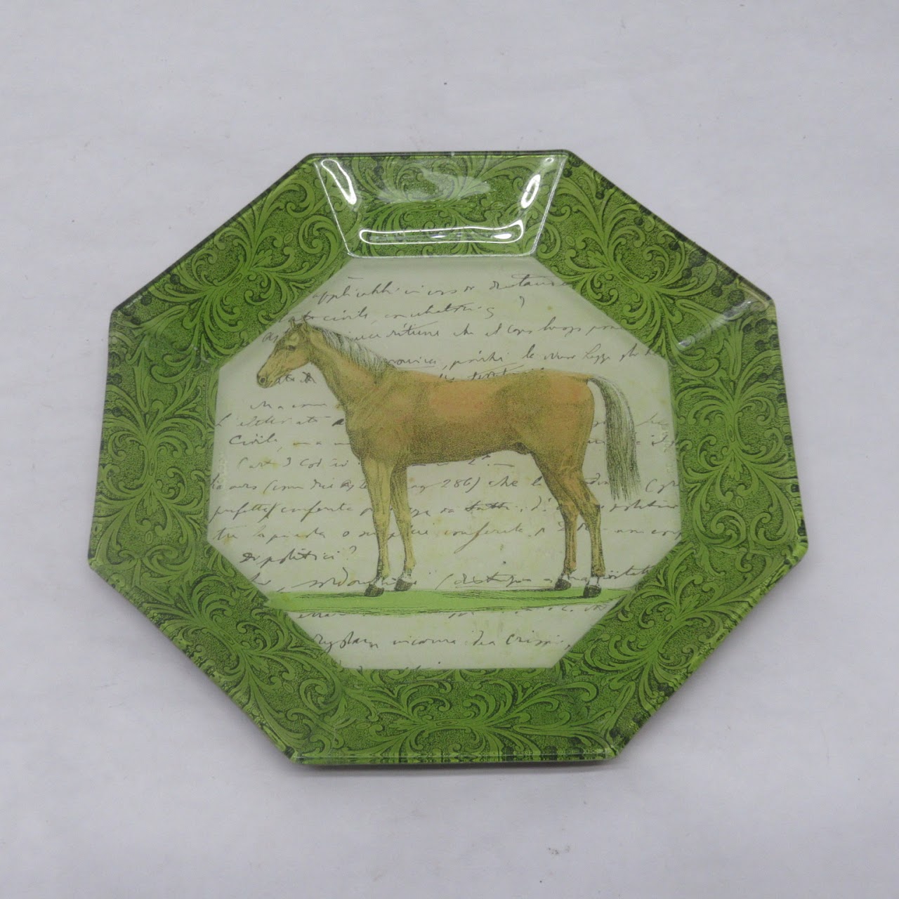 John Derian Signed Decoupage Equine Plate Lot