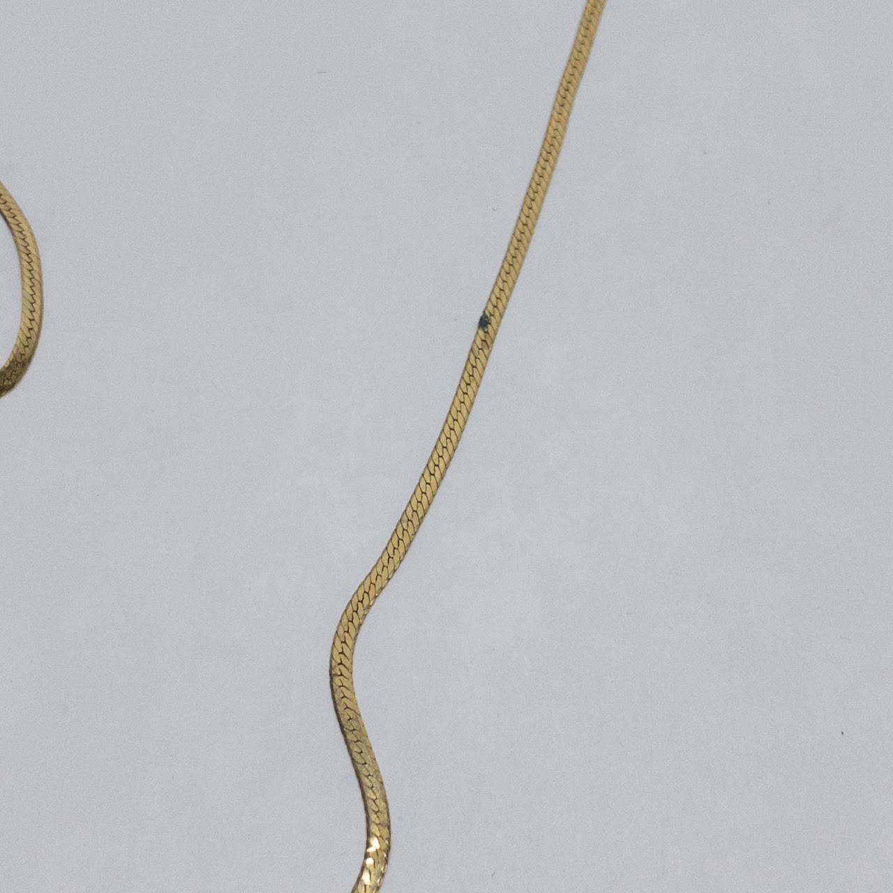 14K Gold Herringbone Chain Necklace