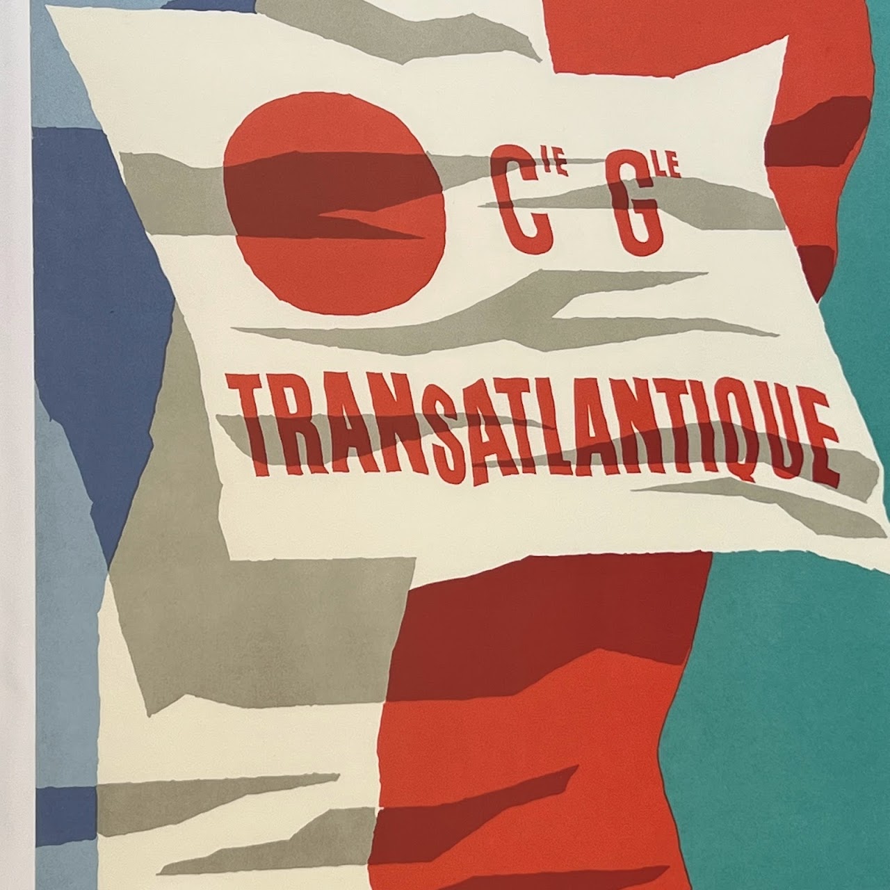 SS France Cie Gle Transatlantique French Line 1961 Lithograph Poster