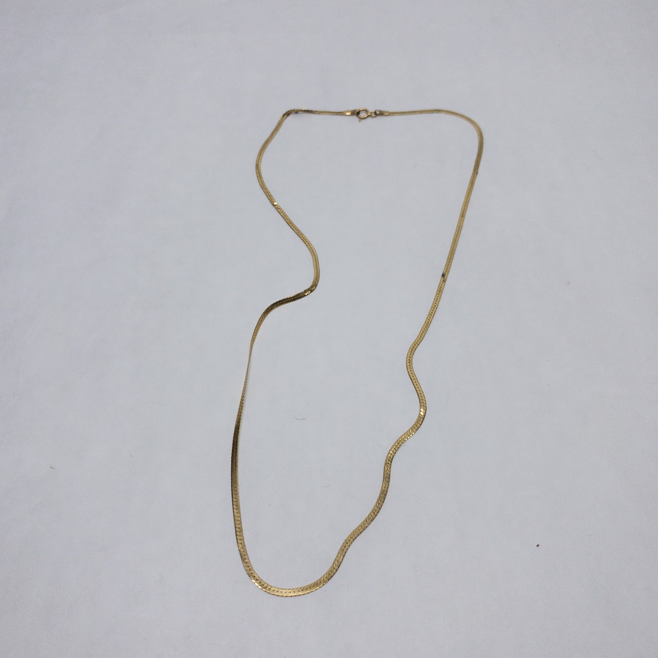 14K Gold Herringbone Chain Necklace