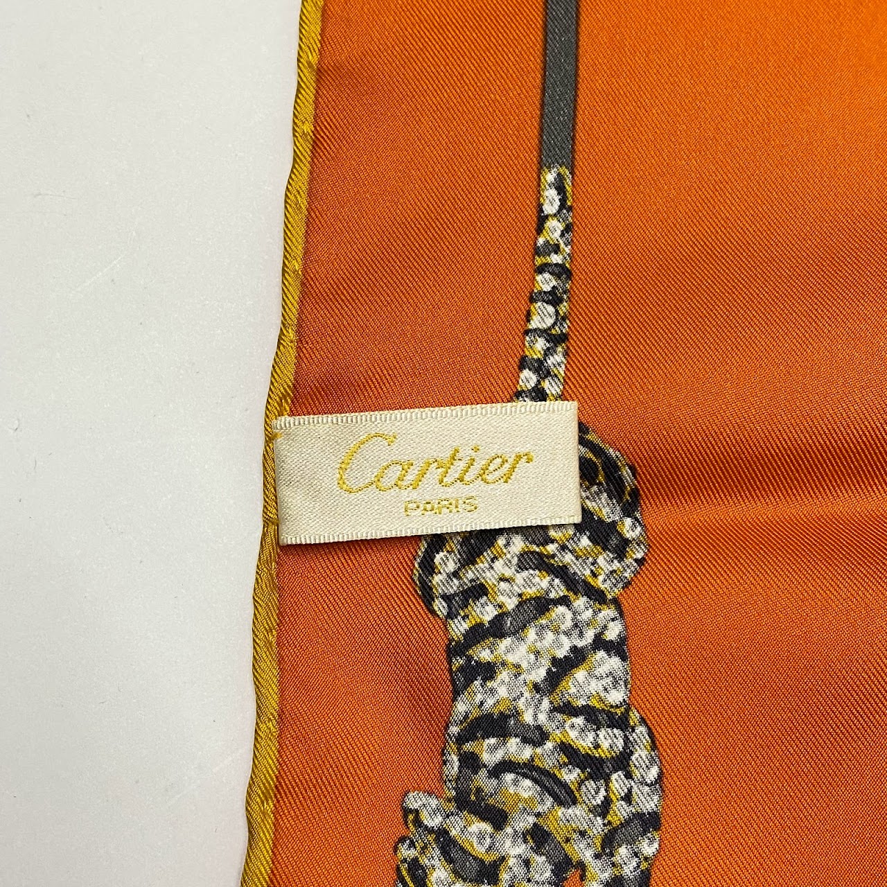 Cartier Panther Grid Silk Scarf