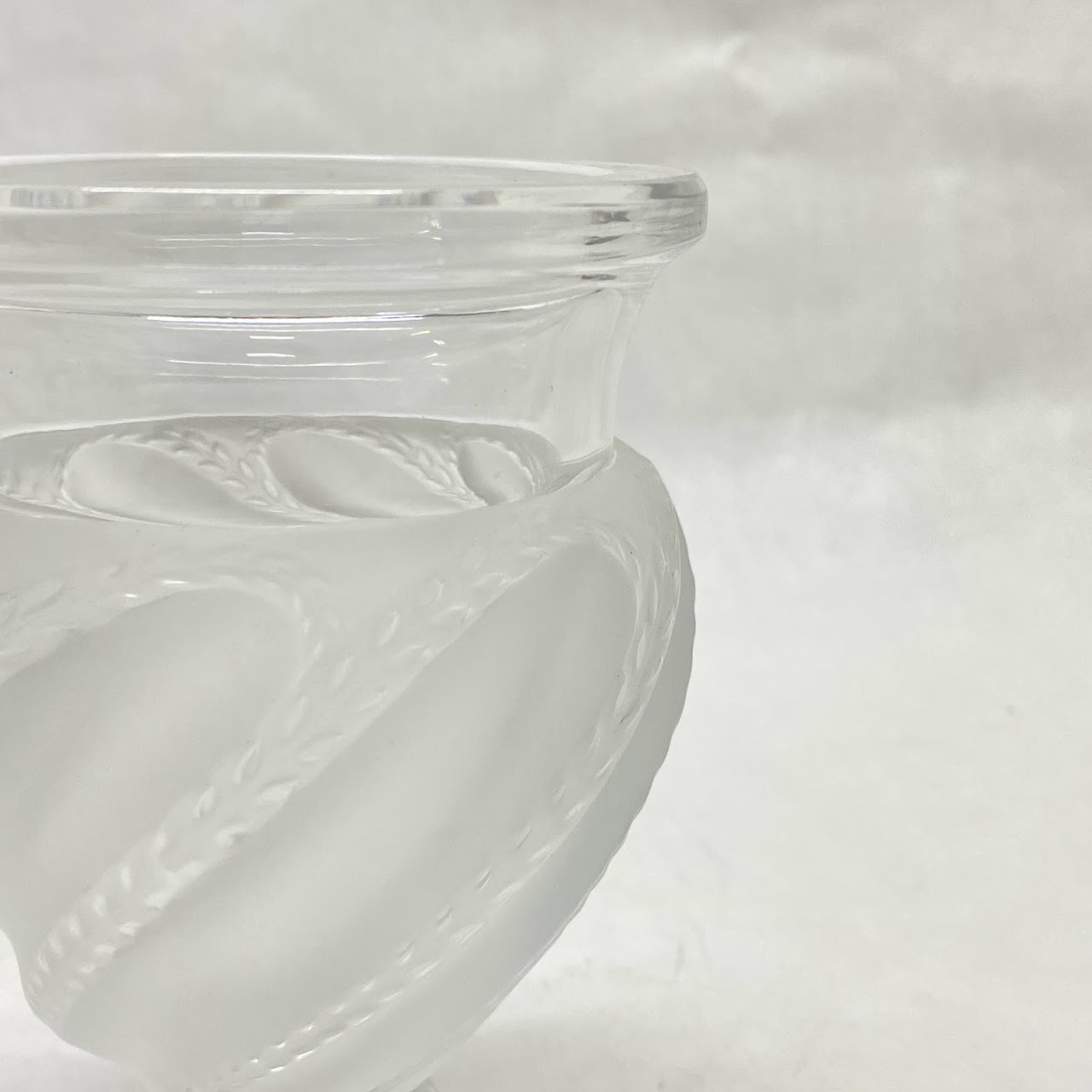 Lalique Ermenonville Swirl Footed Vase