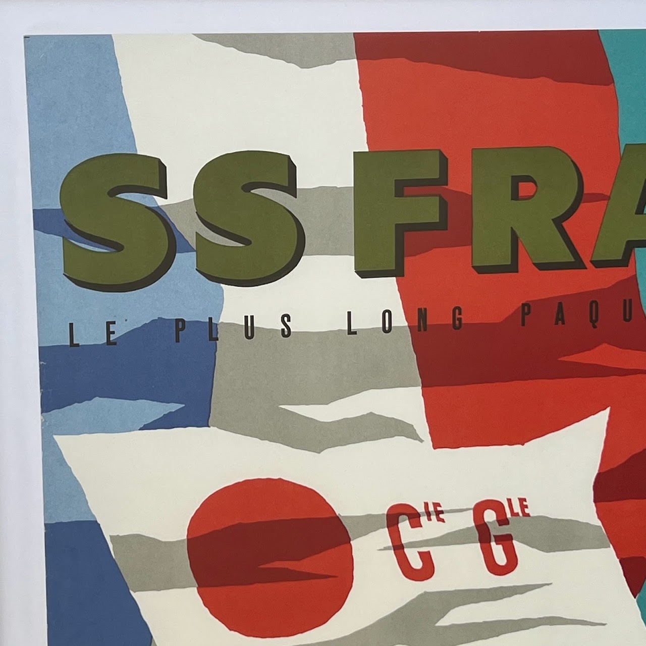 SS France Cie Gle Transatlantique French Line 1961 Lithograph Poster