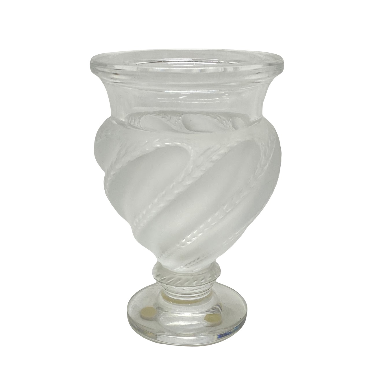 Lalique Ermenonville Swirl Footed Vase