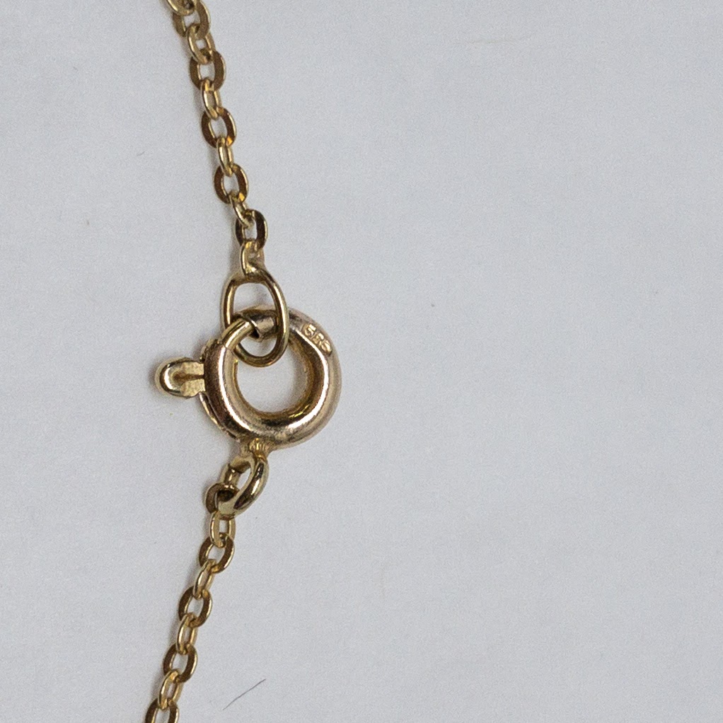 14K Gold & Bone Pendant Necklace