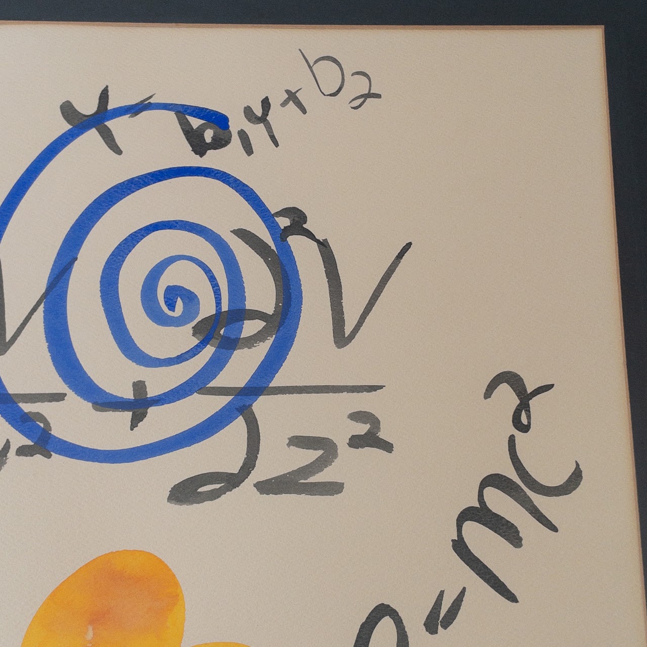 1975 Signed Miró Inspired Mathematics Watercolor Painting