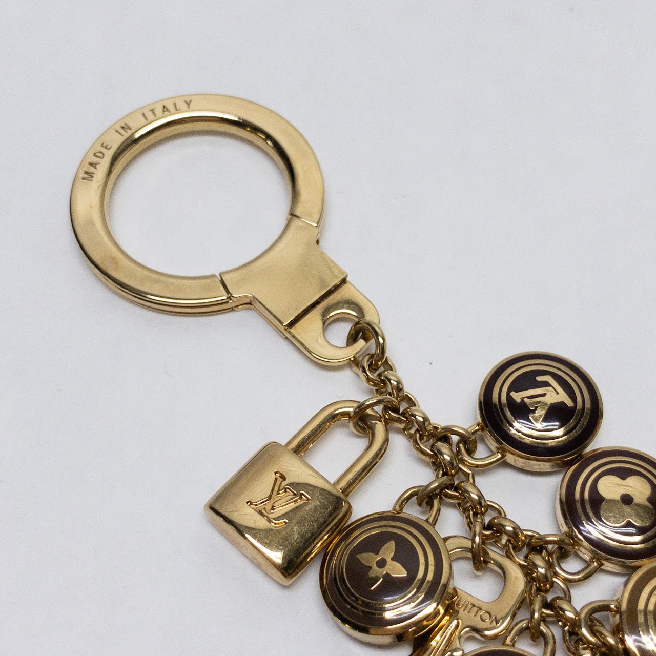LOUIS VUITTON Key ring holder chain Bag charm AUTH Porto Cle Pretty Color  F/S L3