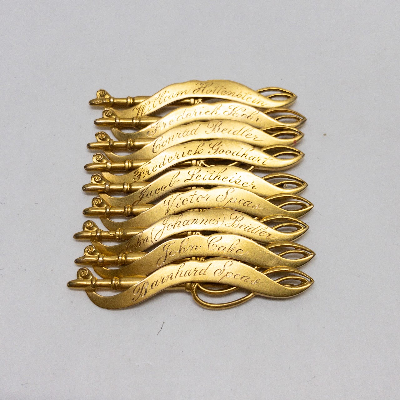 14K Gold Daughters of the American Revolution Ancestor Pin Set With Sash