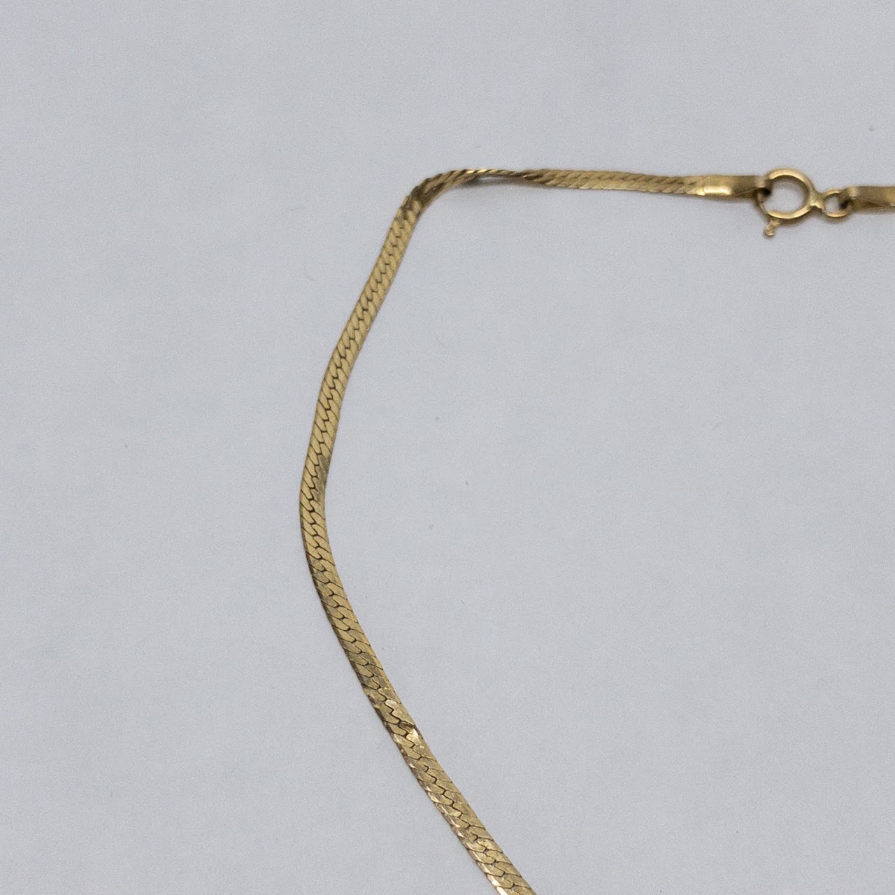 14K Gold Herringbone Chain Necklace