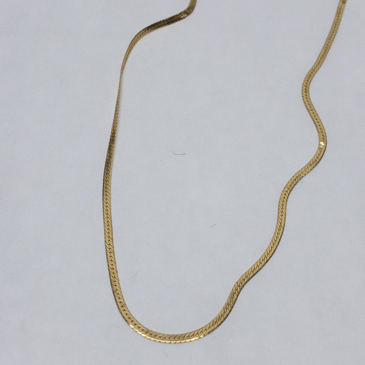 14K Gold Herringbone Chain Necklace