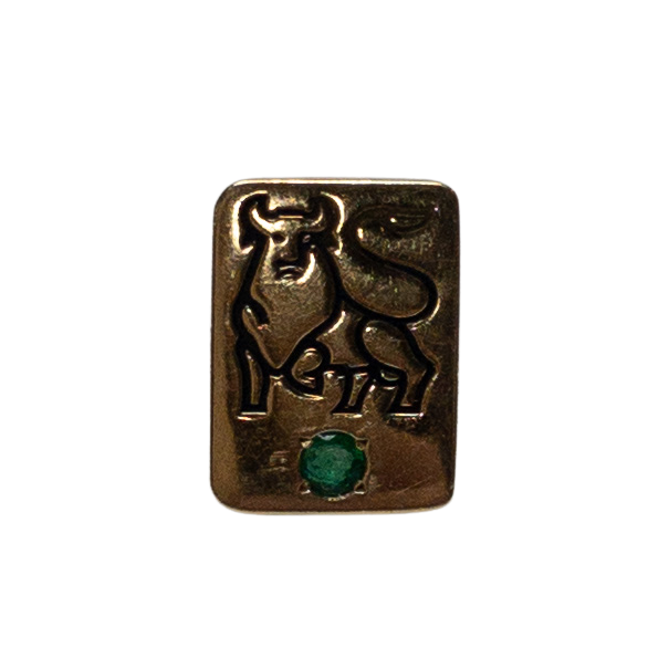 14K Gold Taurus Horoscope Pin