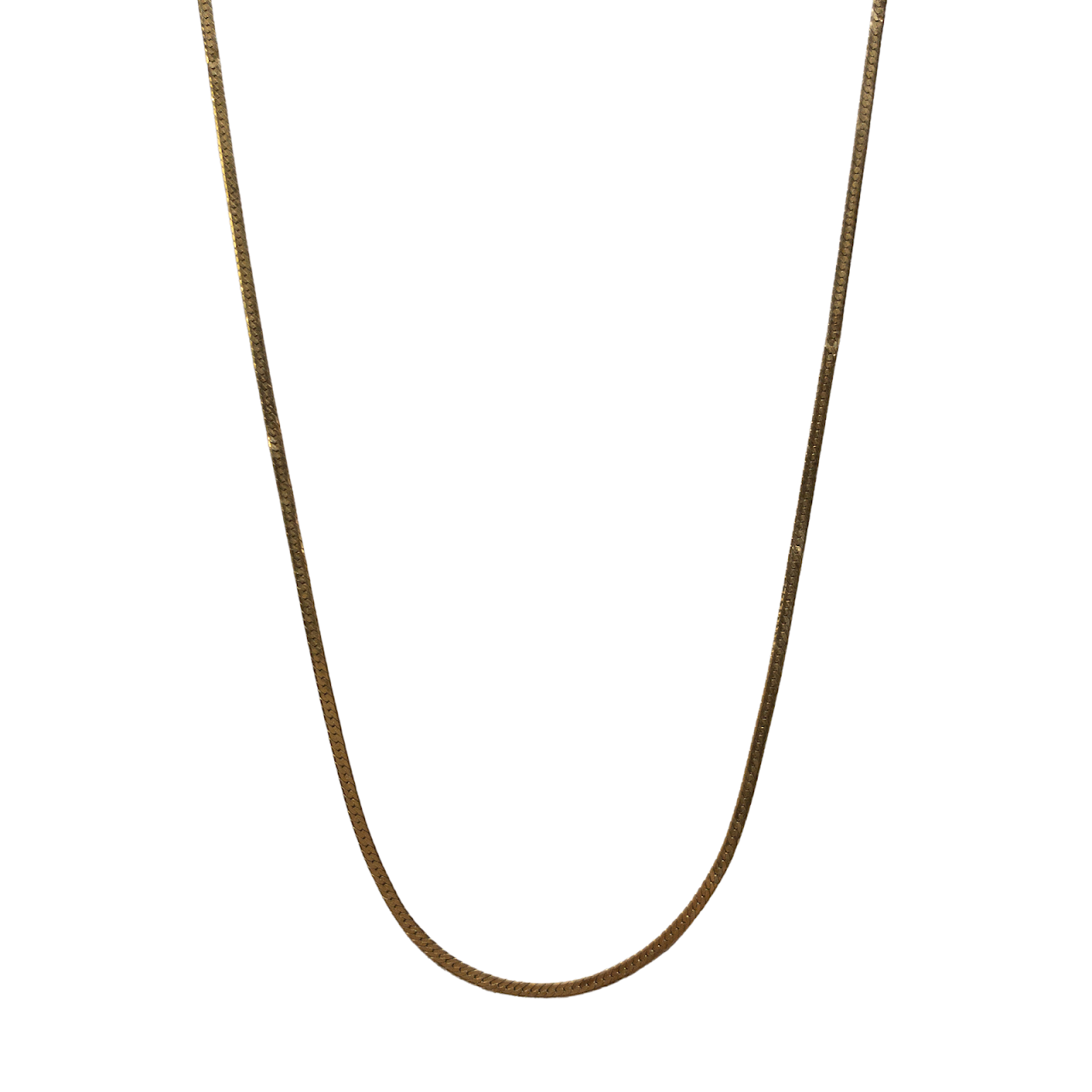 14K Gold Herringbone Chain Necklace