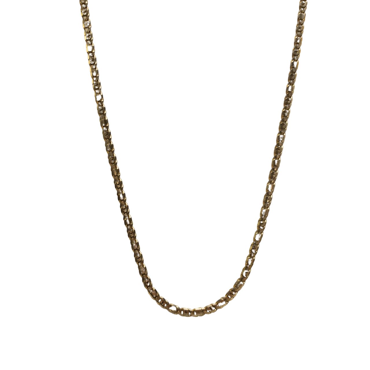 14" Gold Beveled Mariner Chain Necklace