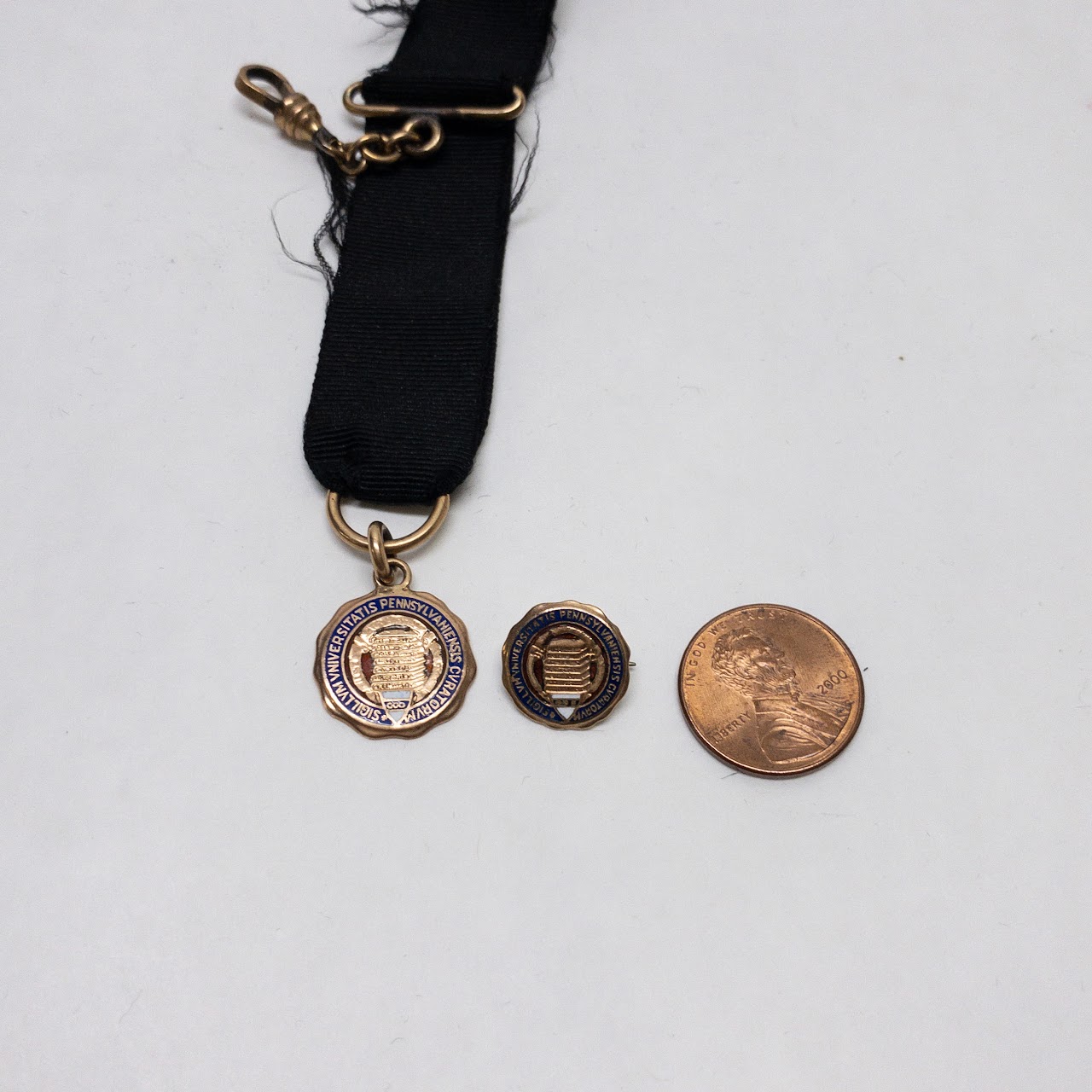 10K Gold  U. Penn College Award Pendant  & Pin Set