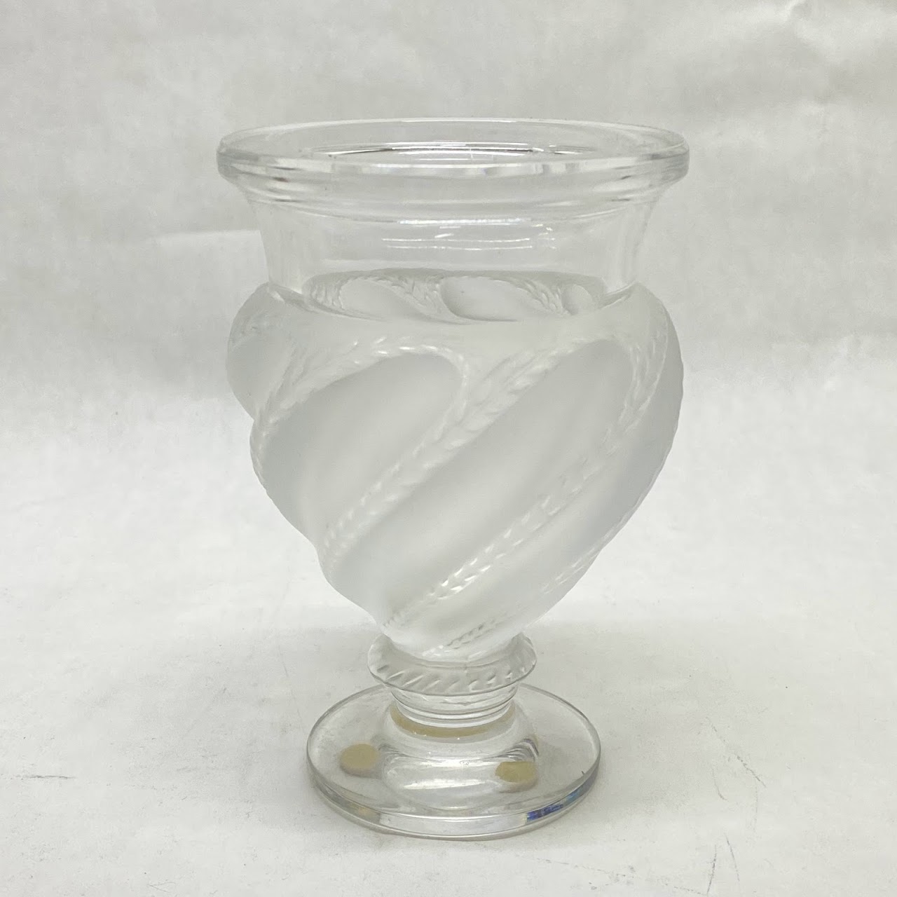 Lalique Ermenonville Swirl Footed Vase