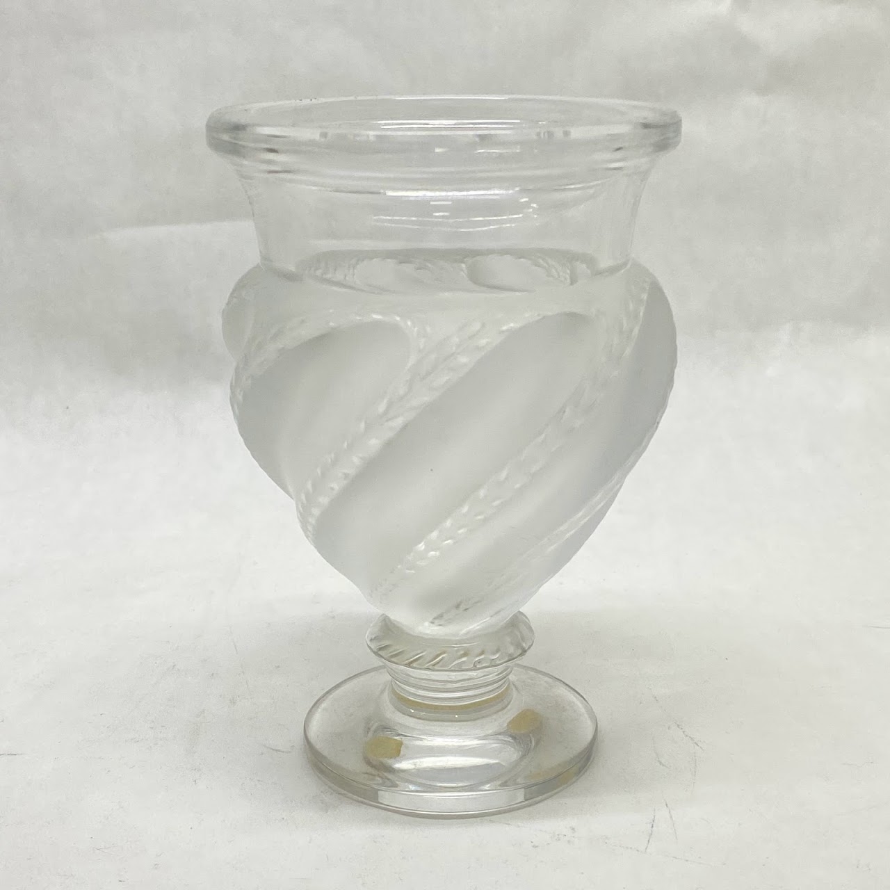 Lalique Ermenonville Swirl Footed Vase