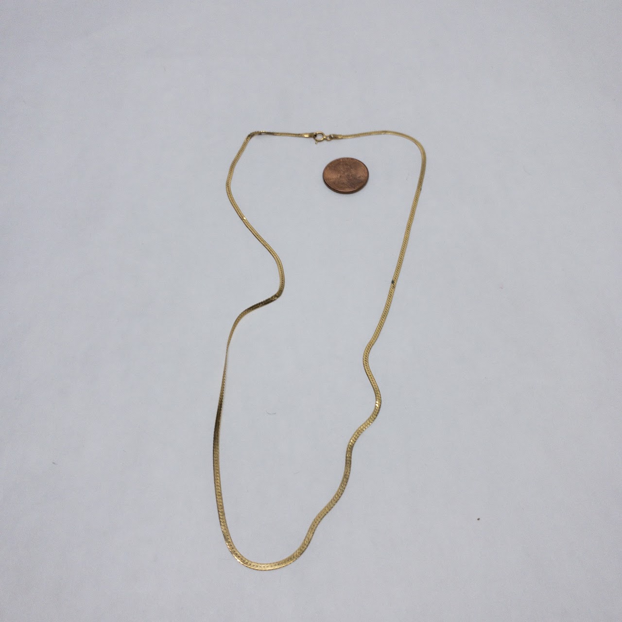 14K Gold Herringbone Chain Necklace