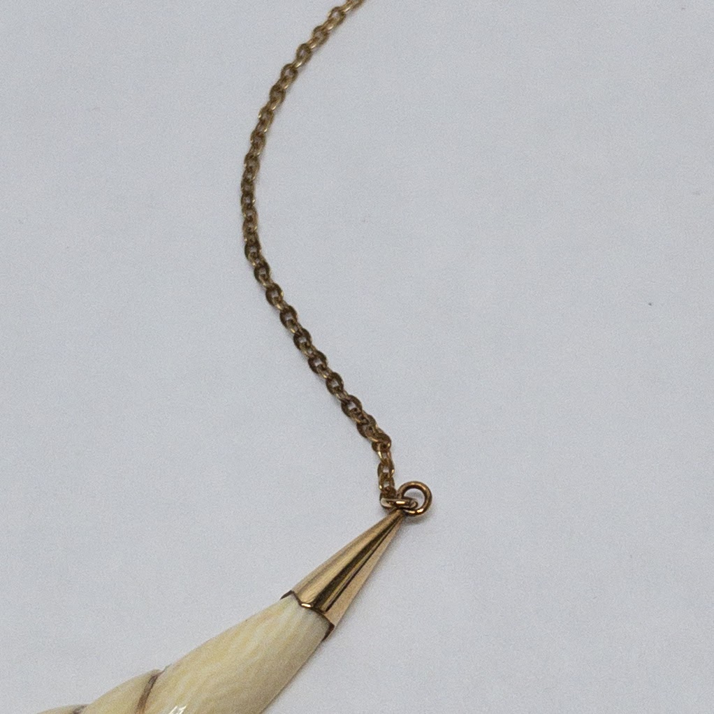 14K Gold & Bone Pendant Necklace