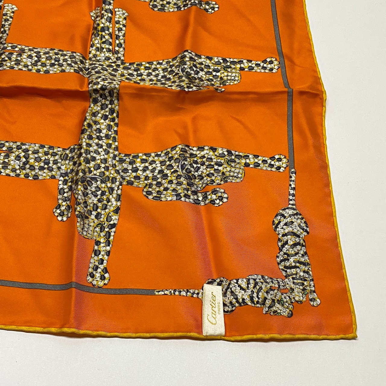 Cartier Panther Grid Silk Scarf