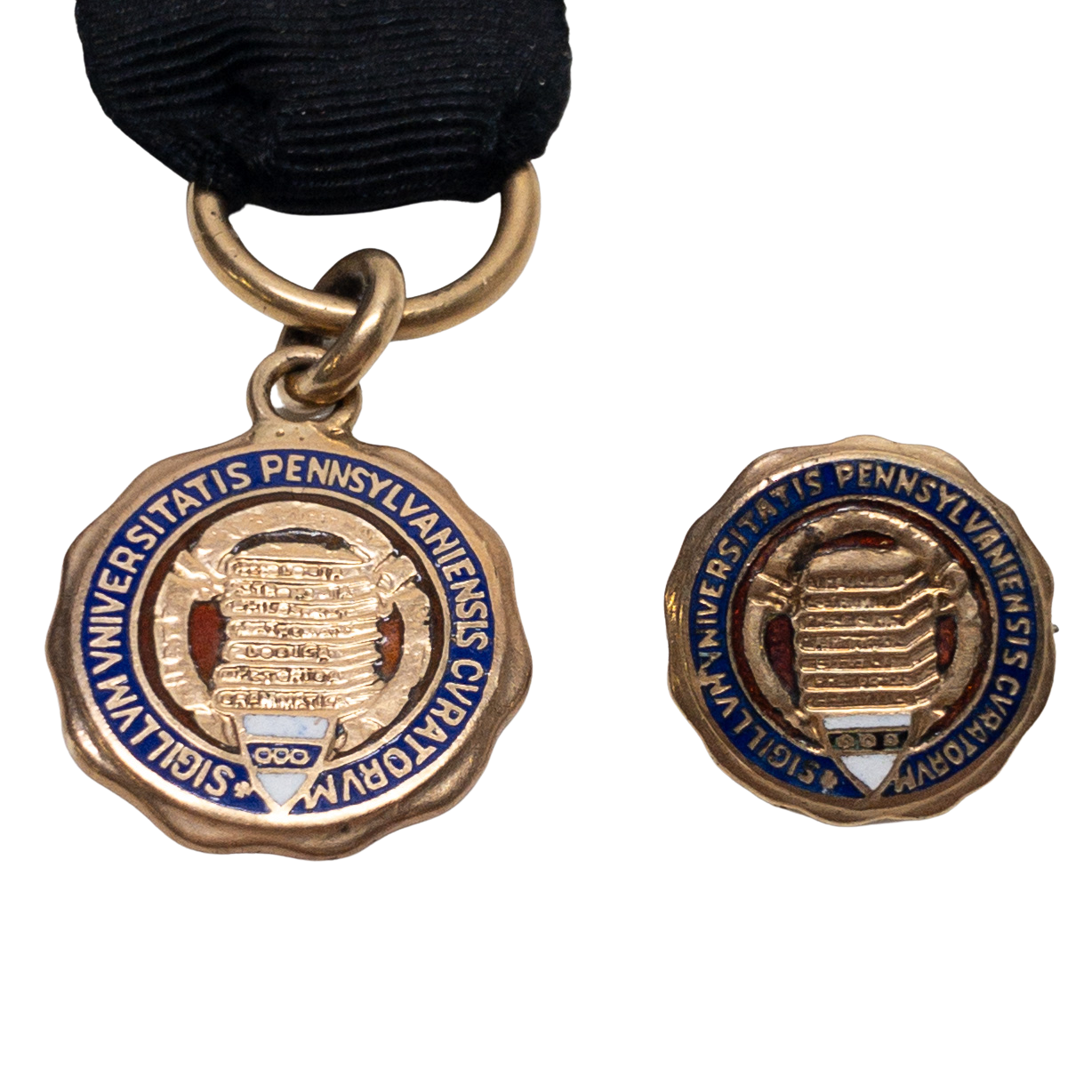 10K Gold  U. Penn College Award Pendant  & Pin Set