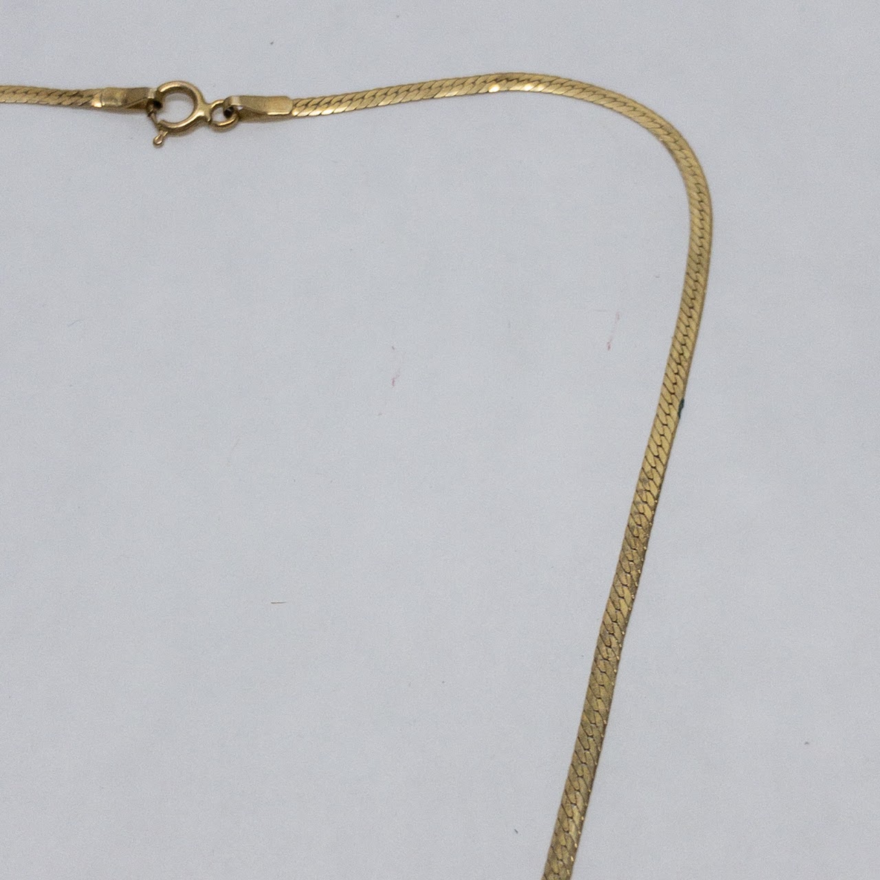 14K Gold Herringbone Chain Necklace