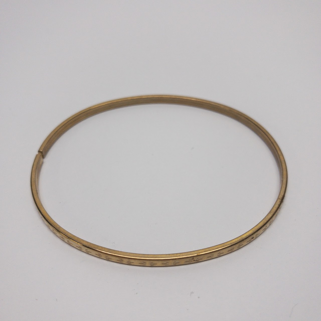 9K Gold Engraved Bangle Bracelet