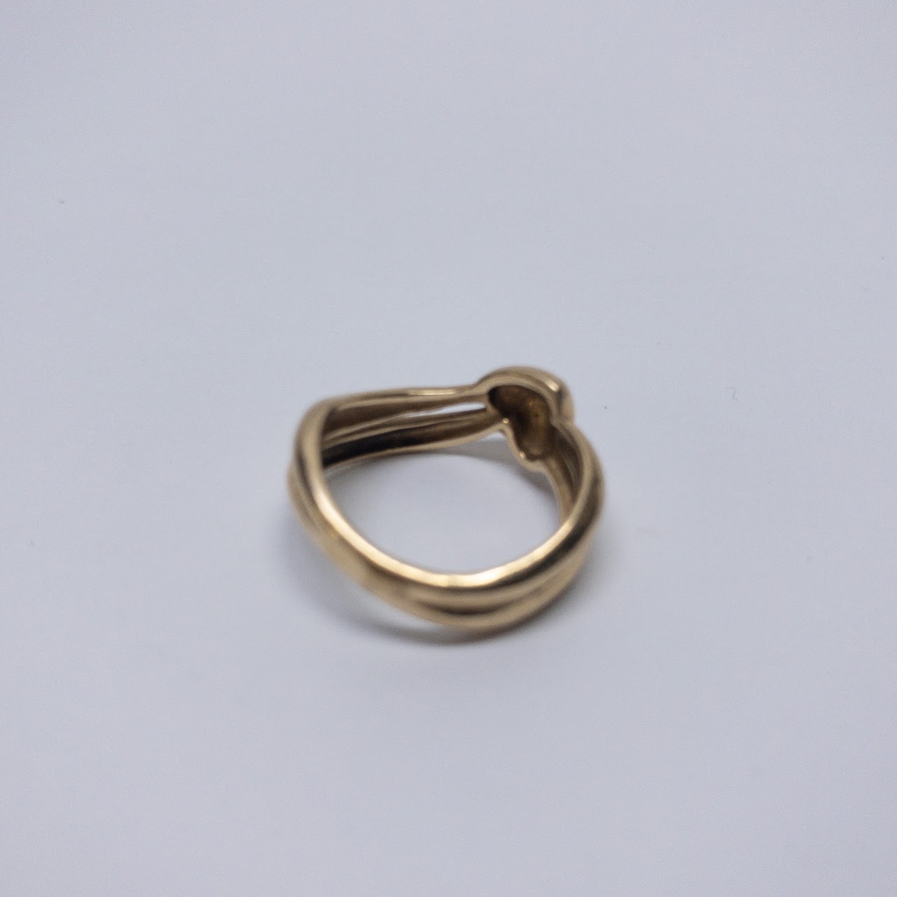 14K Gold Heart & Ribbons Ring