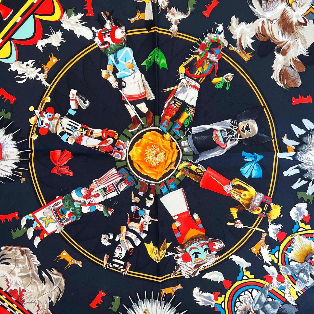 Hermès Kachinas Silk Scarf