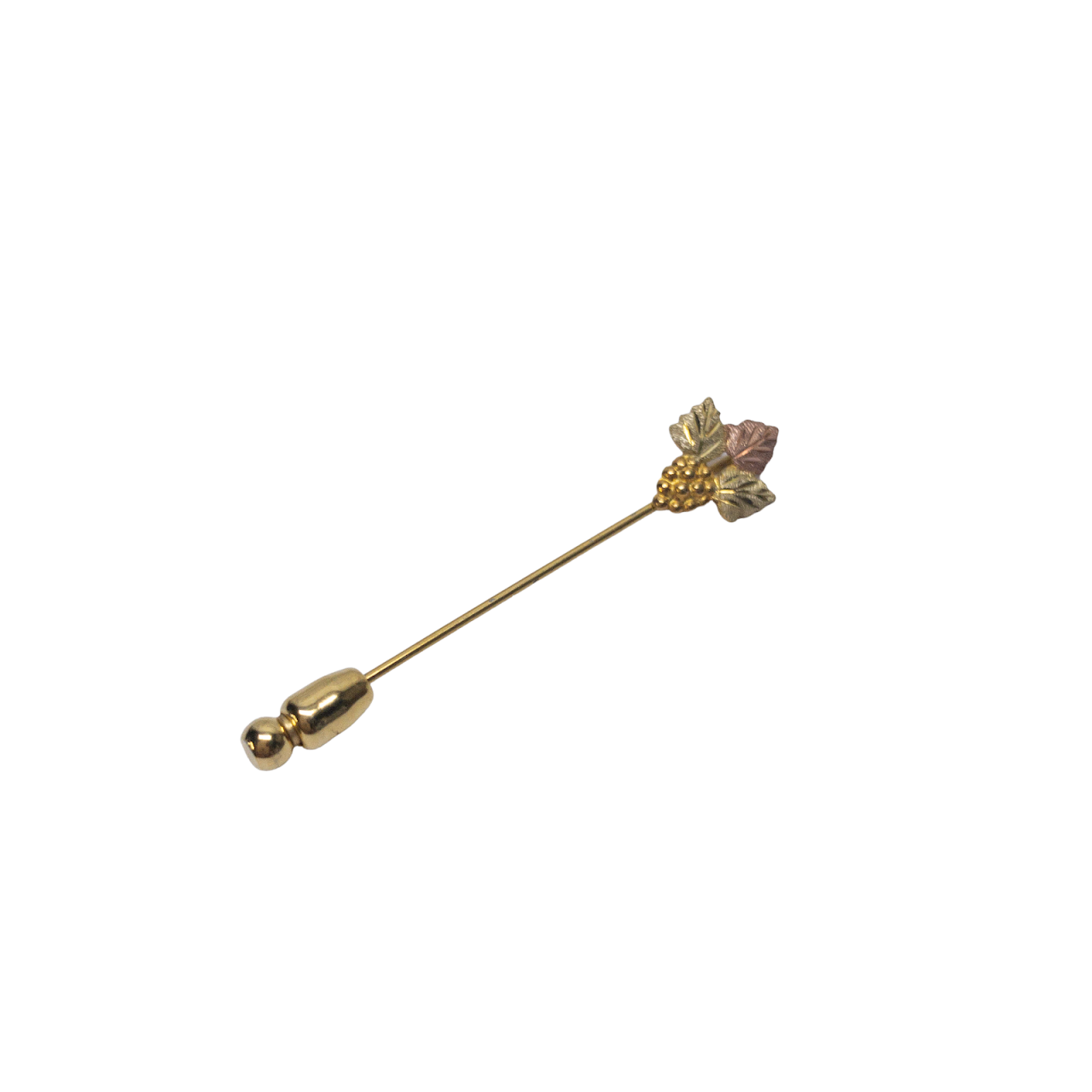 10K Tricolor Gold Grape Leaves Stick Pin