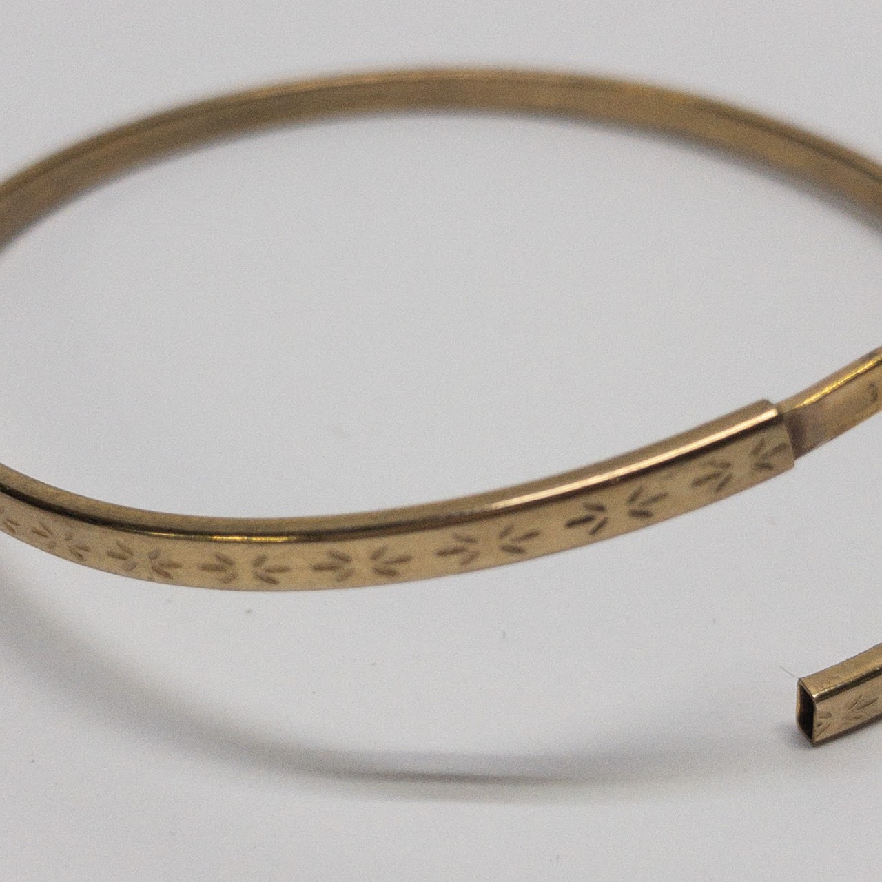 9K Gold Engraved Bangle Bracelet