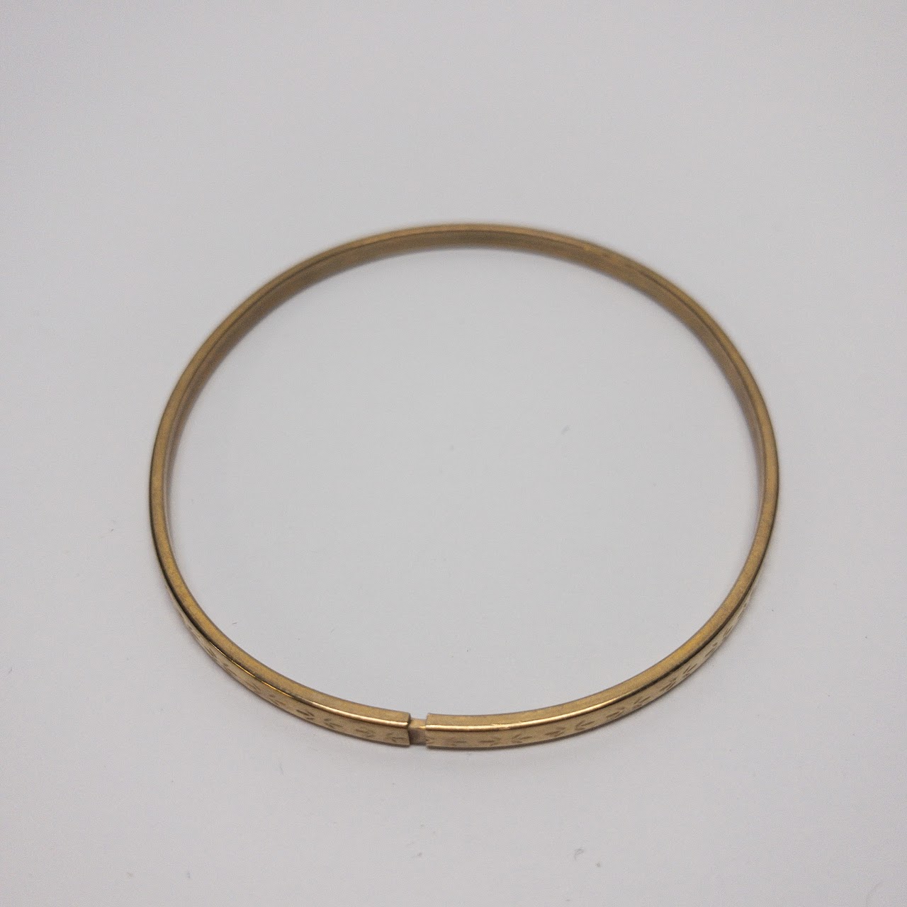 9K Gold Engraved Bangle Bracelet