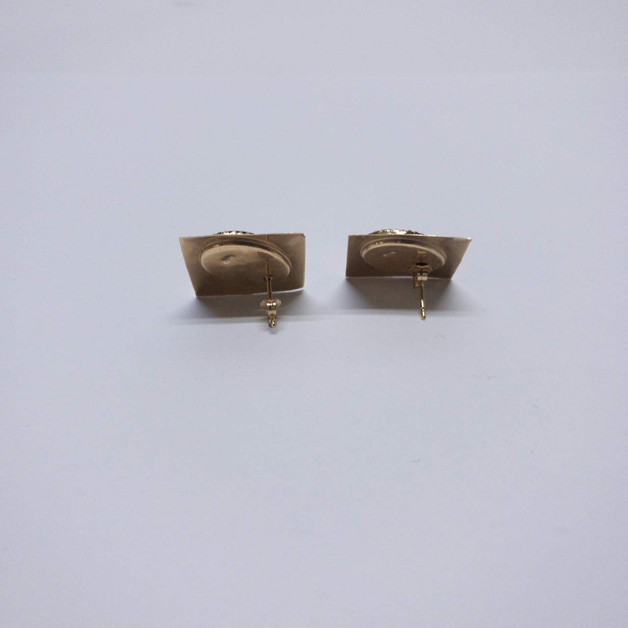 14K Gold & Onyx Square Earrings