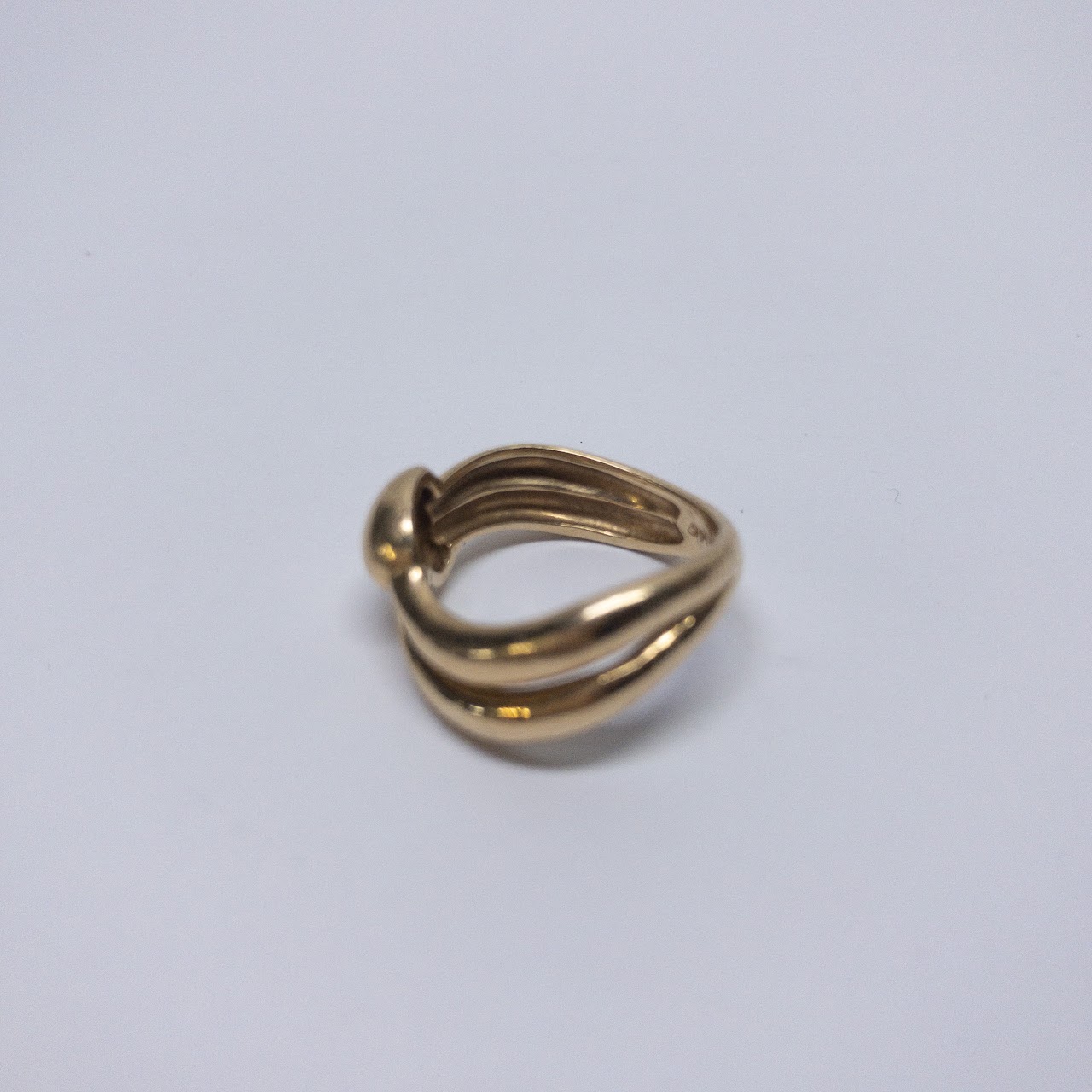 14K Gold Heart & Ribbons Ring