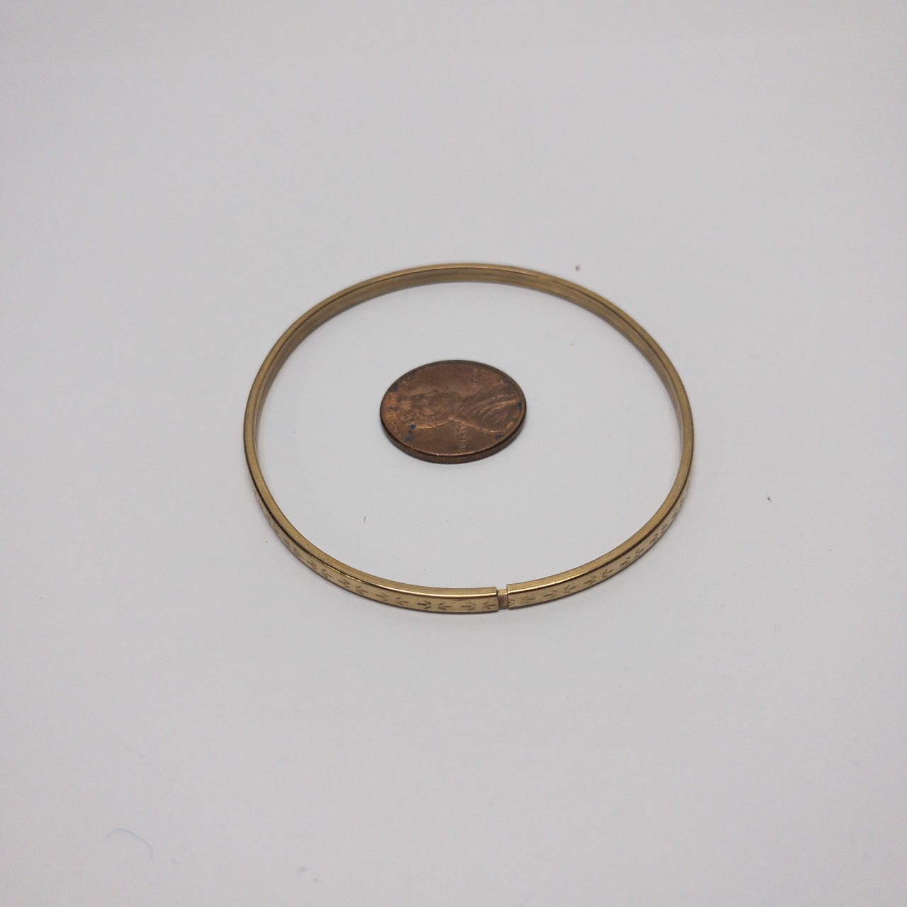 9K Gold Engraved Bangle Bracelet