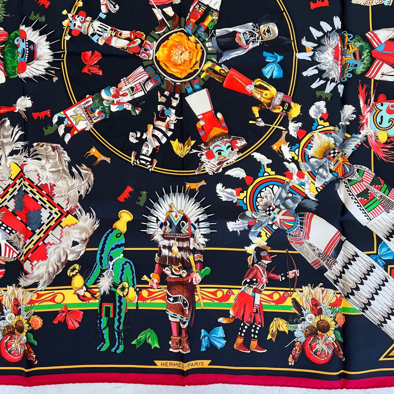 Hermès Kachinas Silk Scarf