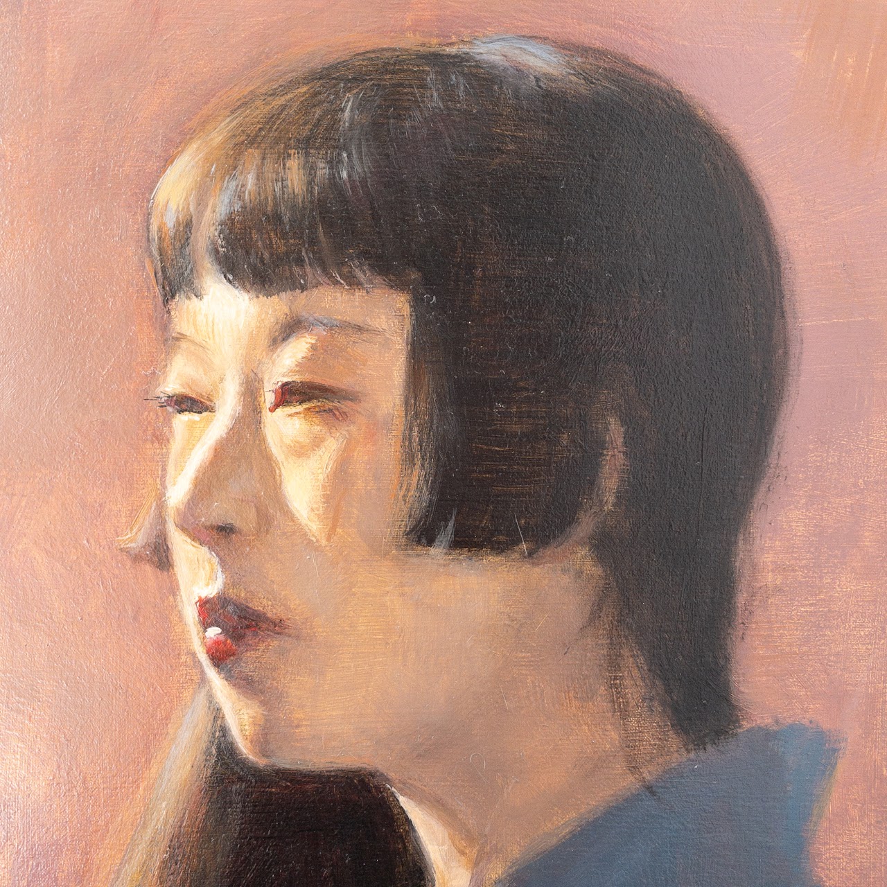 Takako Yoneyama Signed Oil Female Portrait Painting