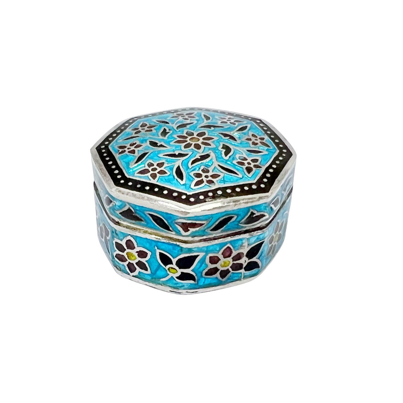 Sterling Silver Enamel Pill Box