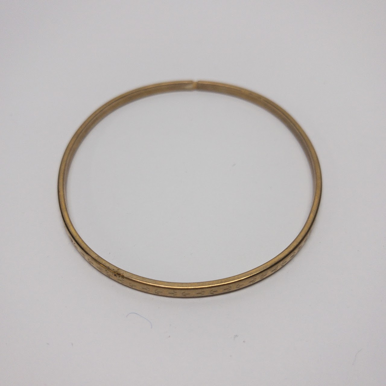 9K Gold Engraved Bangle Bracelet