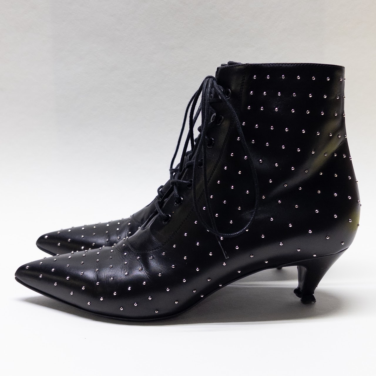 Saint Laurent Charlotte Lace-Up Ankle Boots