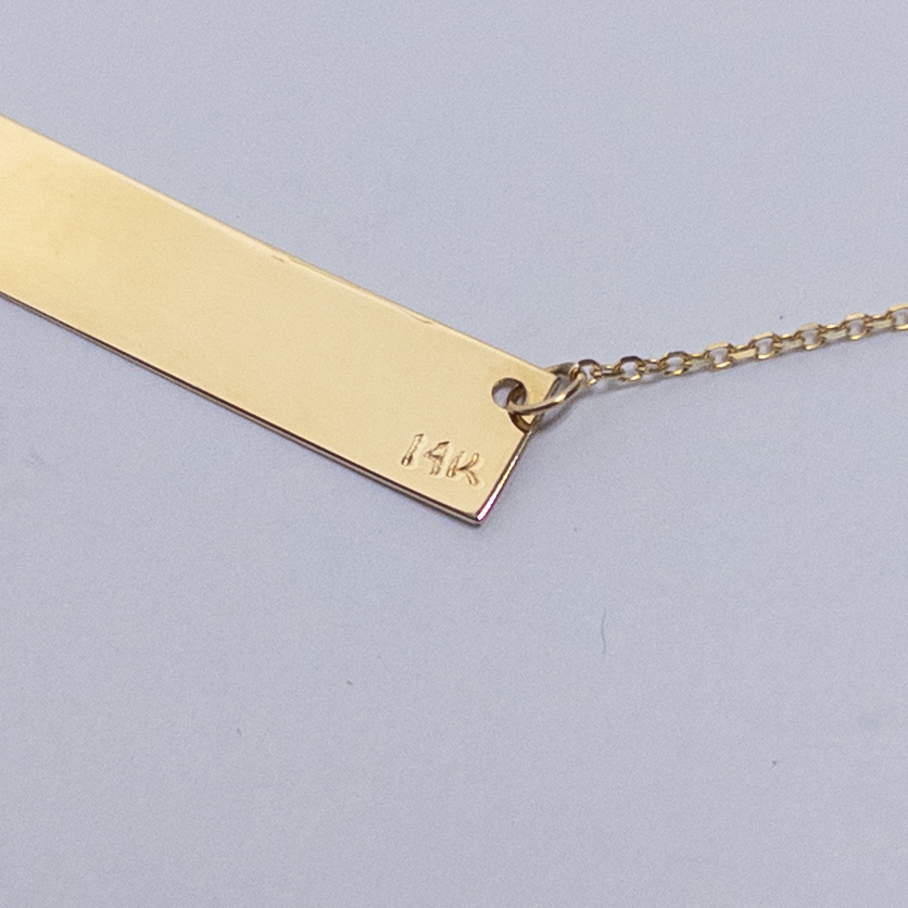 14K Gold Coordinate Plate Necklace