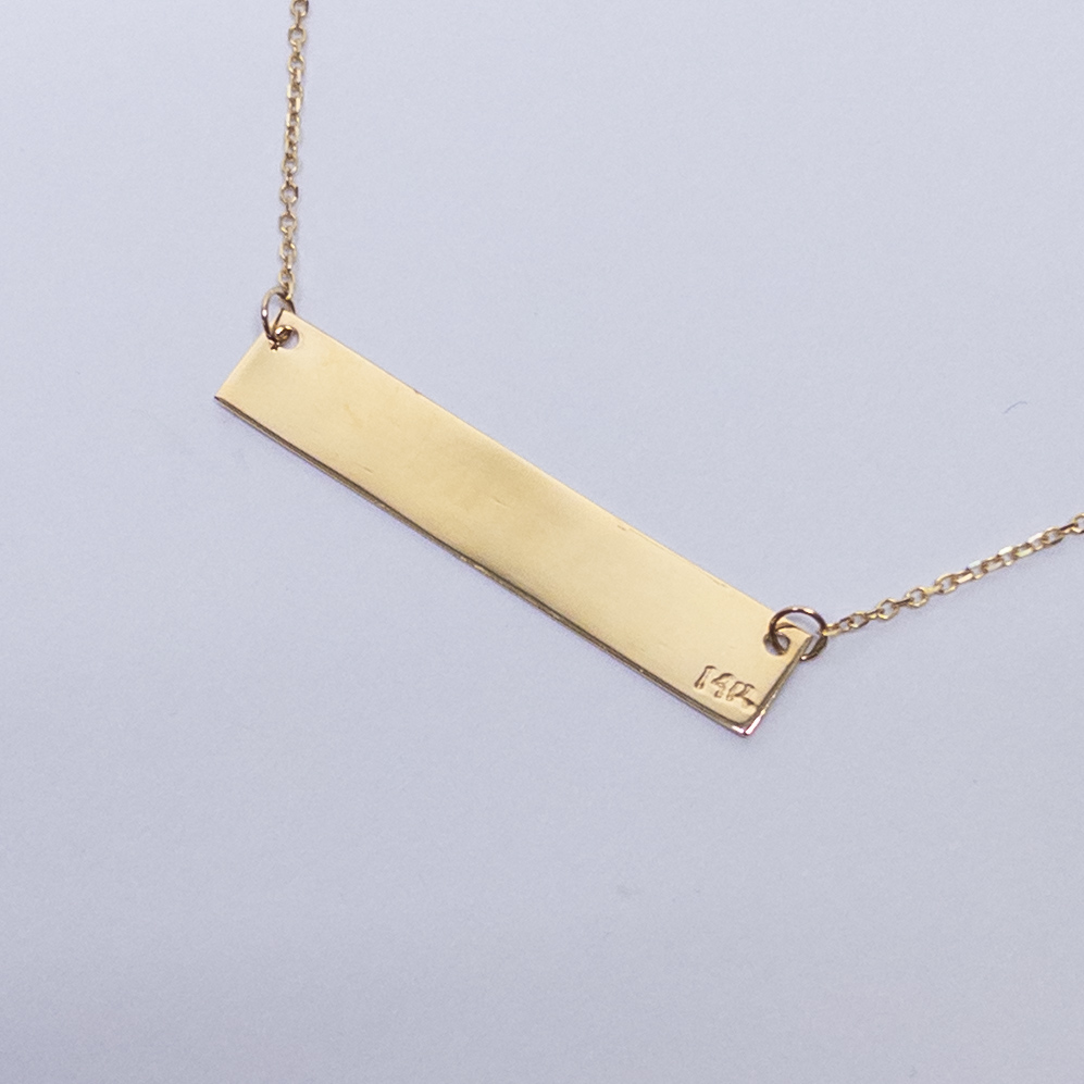 14K Gold Coordinate Plate Necklace