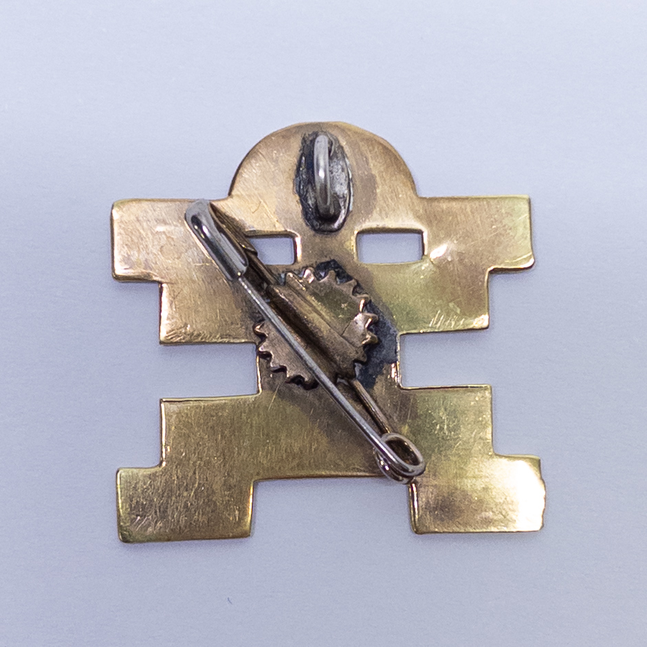 14K Gold Colombian Anthrompomorphic Pectoral Reproduction Convertible Brooch