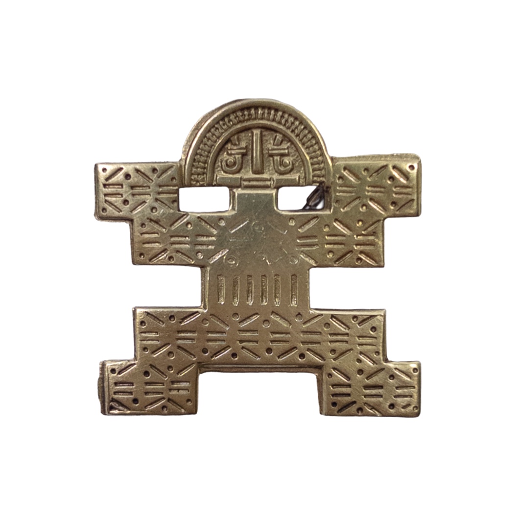 14K Gold Colombian Anthrompomorphic Pectoral Reproduction Convertible Brooch