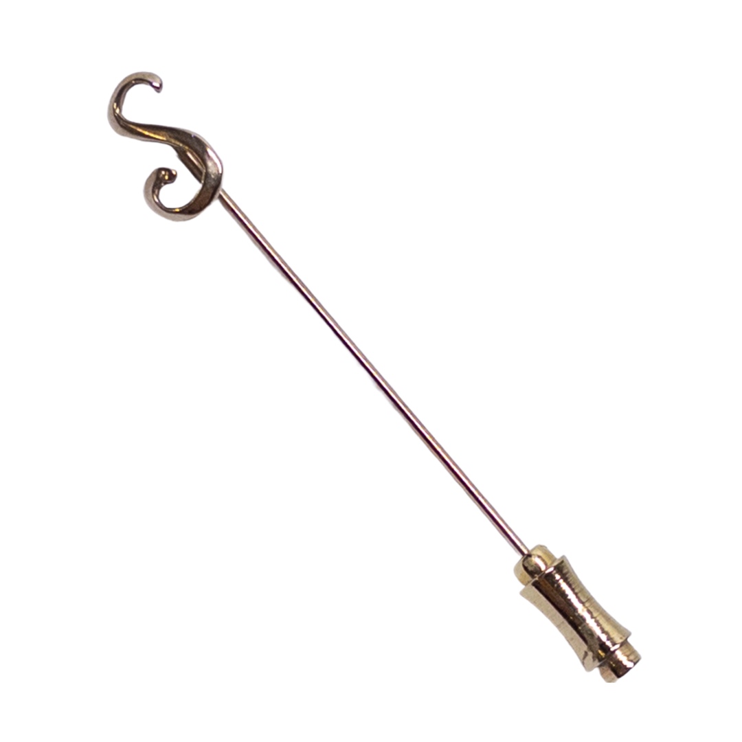 14K Gold Initial 'S' Stick Pin