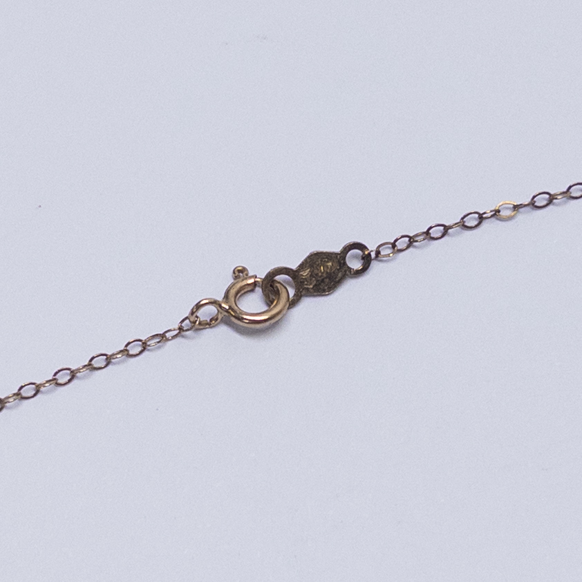 14K Gold and Pearl Solitaire Pendant Necklace