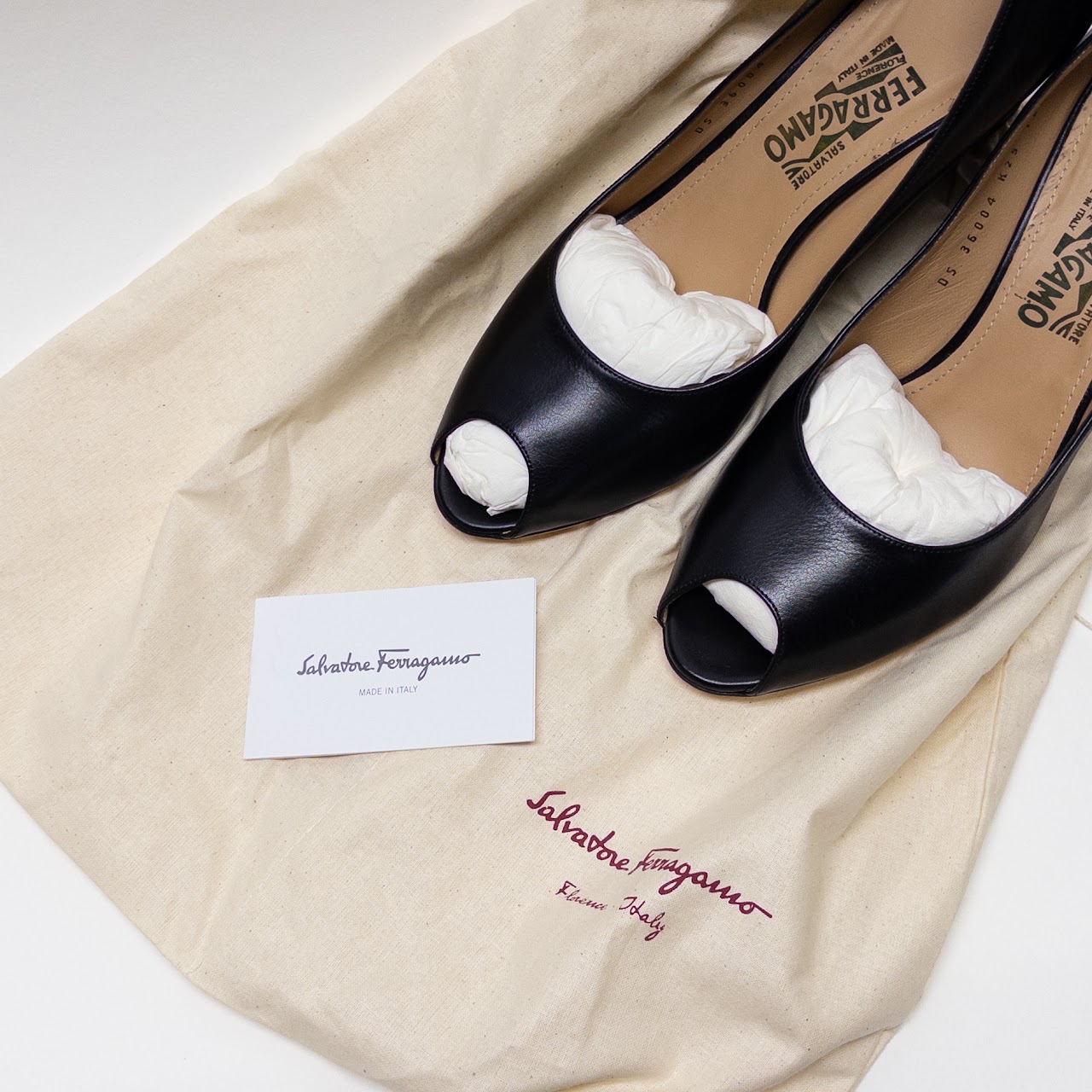 Salvatore Ferragamo NEW Peep-Toe Wedge Pumps