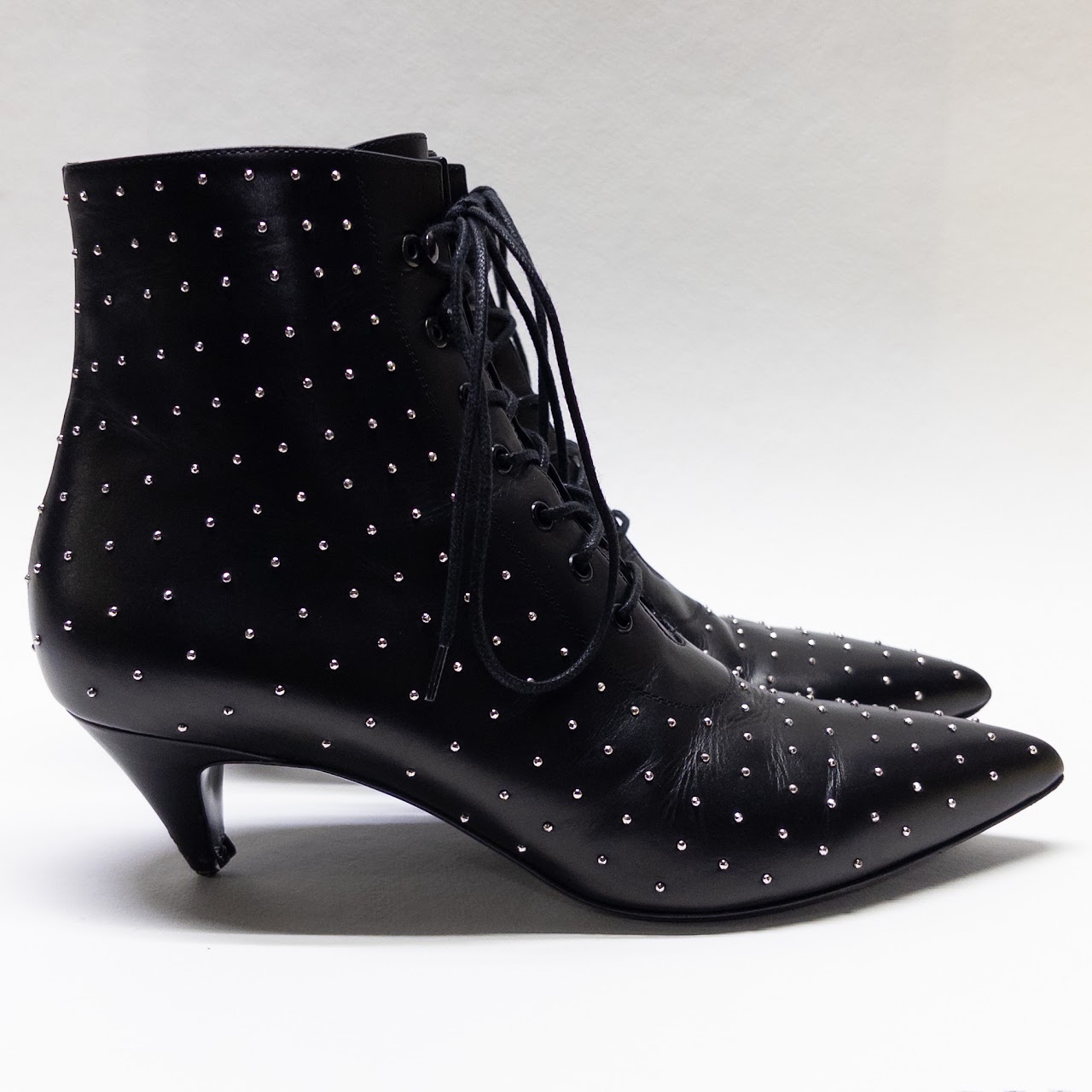 Saint Laurent Charlotte Lace-Up Ankle Boots